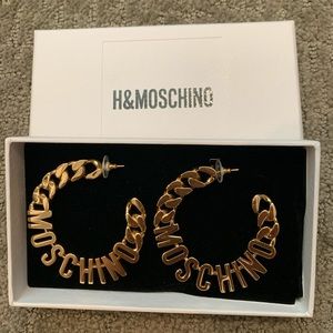 Brand new H&M Moschino Gold Plated Hoop Earrings